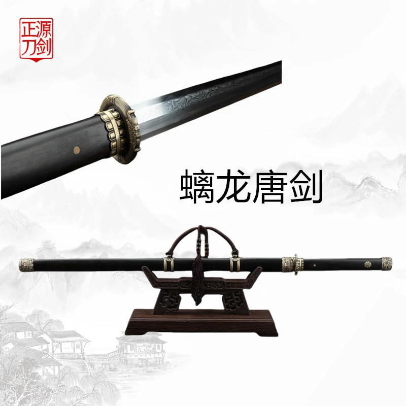 螭龙唐剑中长款花纹钢手工传统冷兵器未开刃