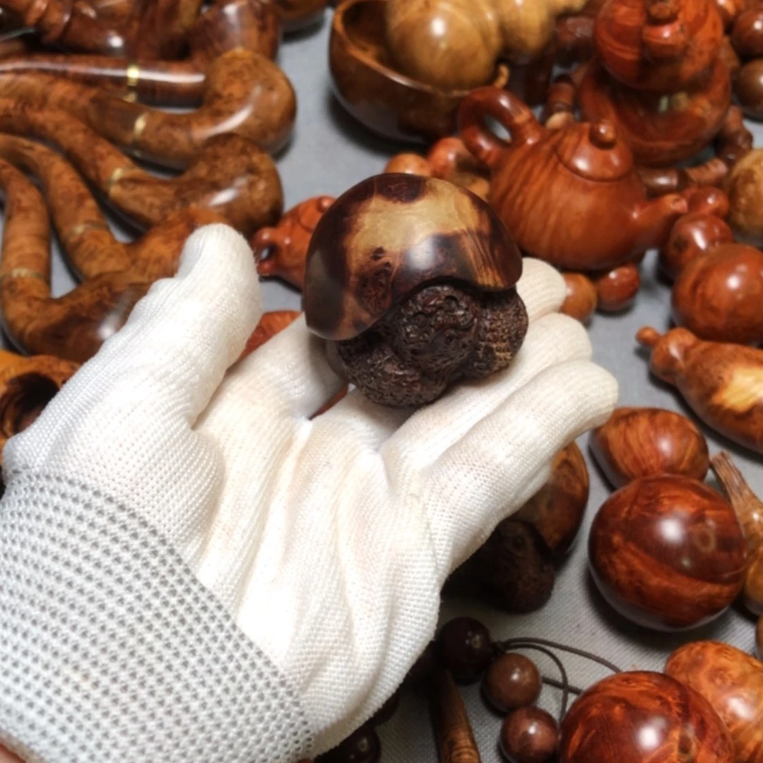 【闪购商品】木麻梨疙瘩火琉璃手把件