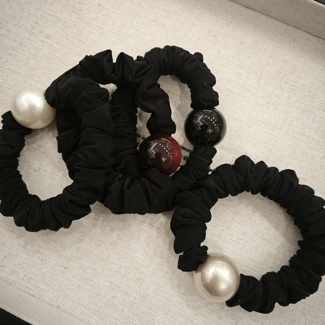 韩国 东大门 高级质感树脂球球面膜发绳（5根随机发）