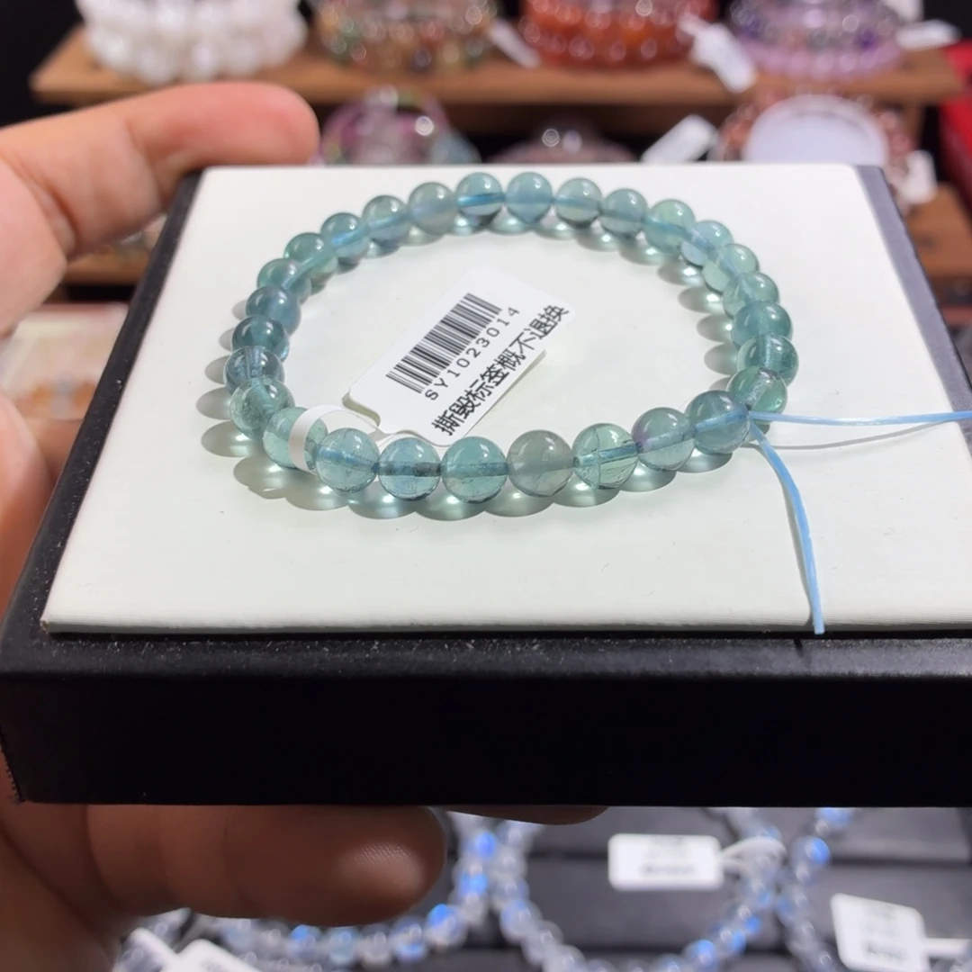 水晶手串未镶嵌6.7m蓝萤石