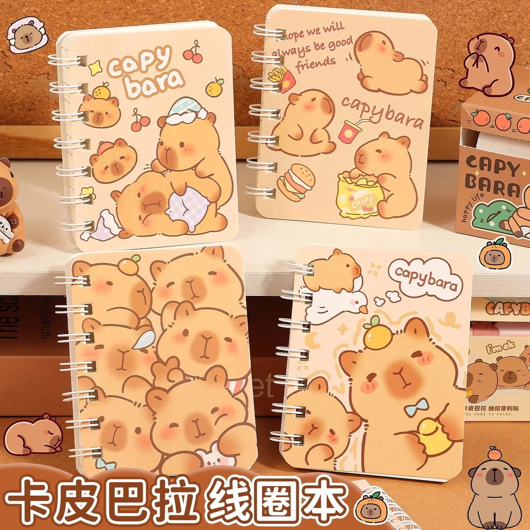 可爱线圈本小本子卡皮巴拉口袋本横线笔记本迷你便捷随身记事本子