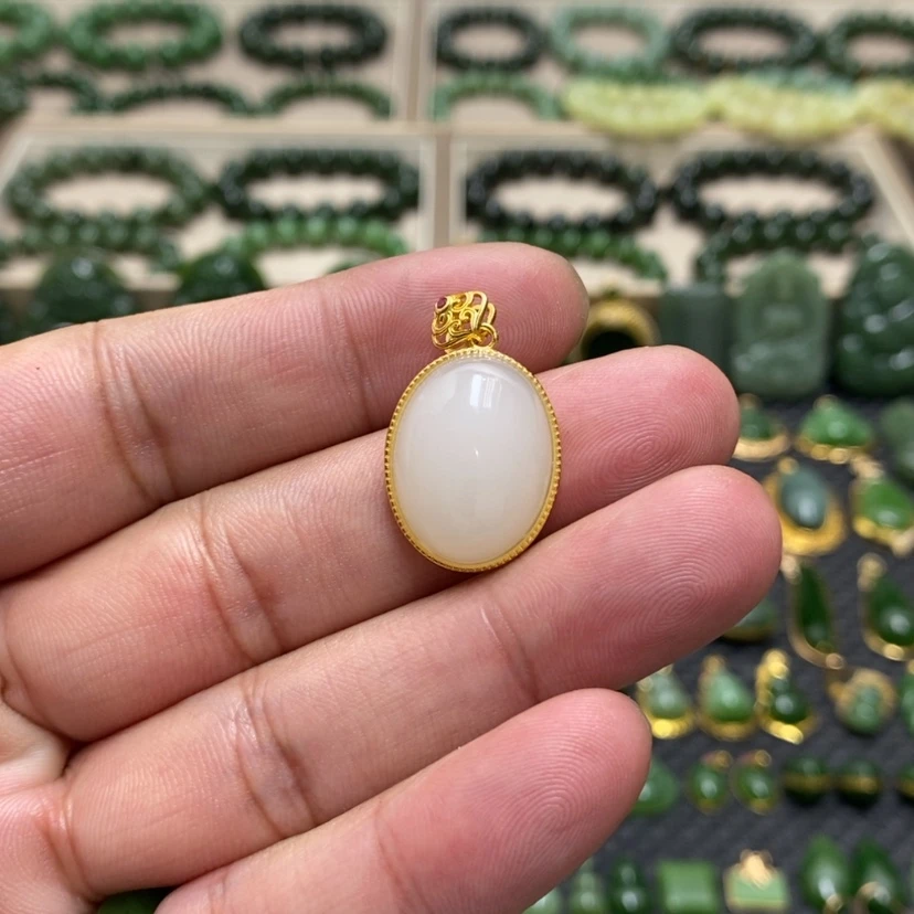 【闪购商品】和田玉银S925镶嵌颈饰