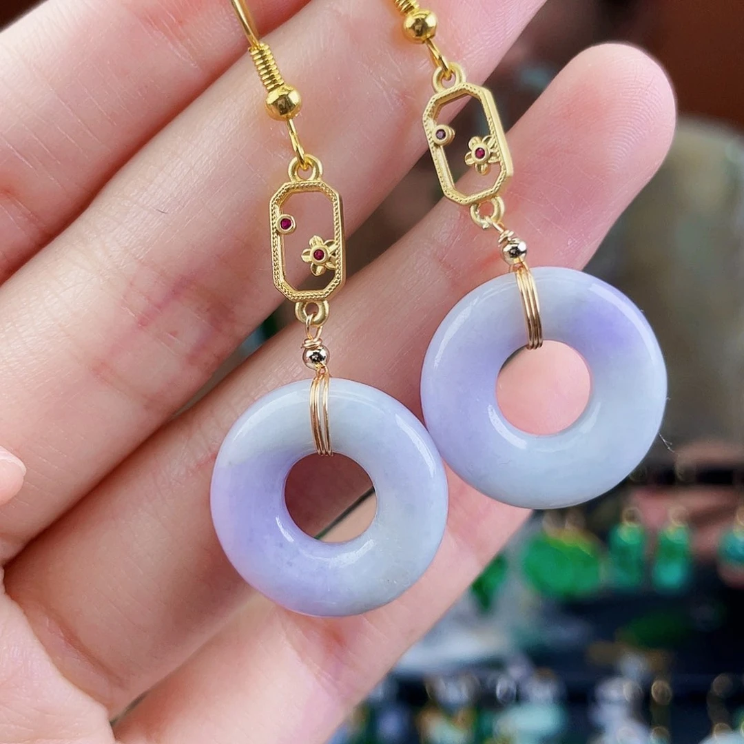 翡翠未镶嵌耳饰饰品