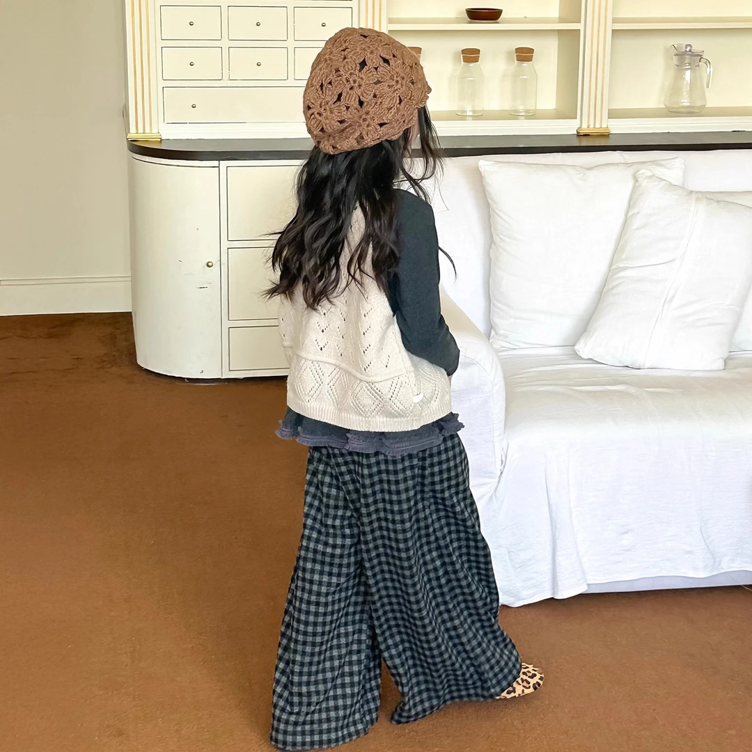 女童秋季三件套2025新款儿童复古港风穿搭小女孩秋装宽松休闲套装
