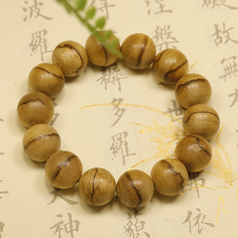 天然马泥涝沉香16mm*14颗单圈手串香韵丰富