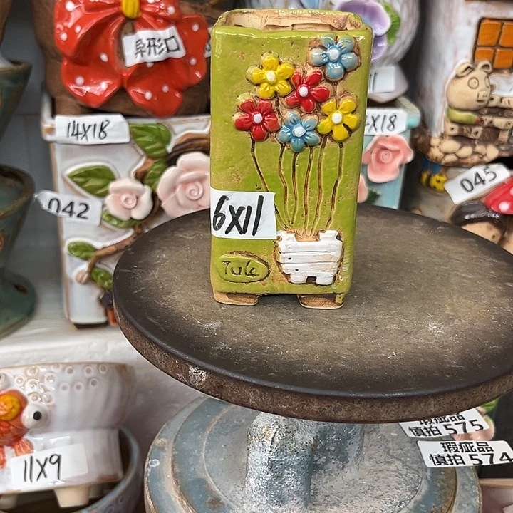 紫砂花盆粗陶材质多肉花盆孤品