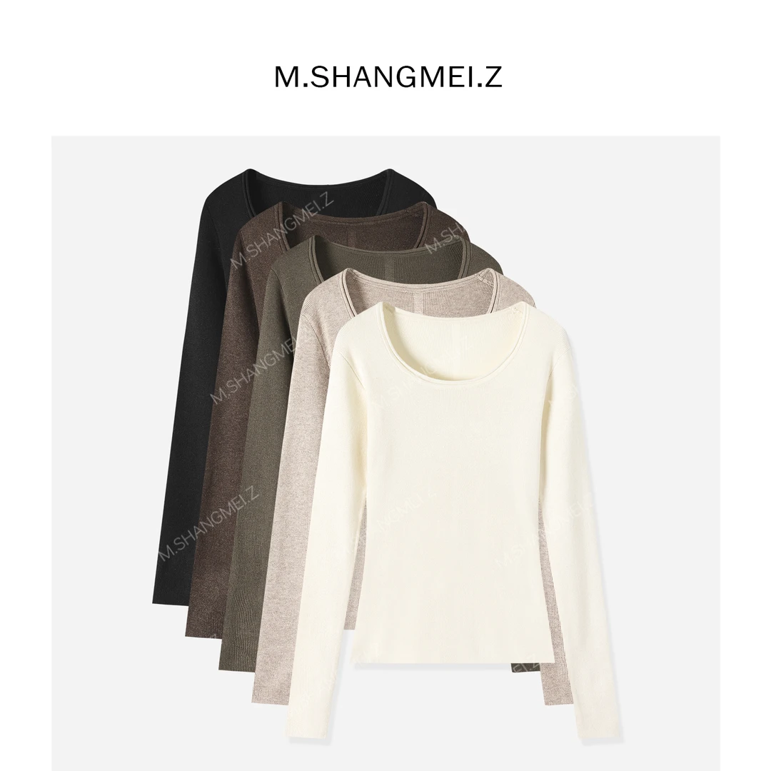 M.SHANGMEI.Z/沐熙【冬梦】美大哥蚕丝羊毛圆领打底毛针织衫X113190