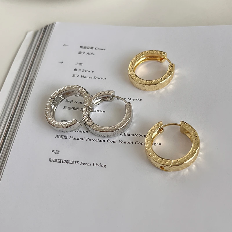 铜合金耳饰 B503金属耳环女素圈圆环显脸瘦气质小众设计高级耳饰