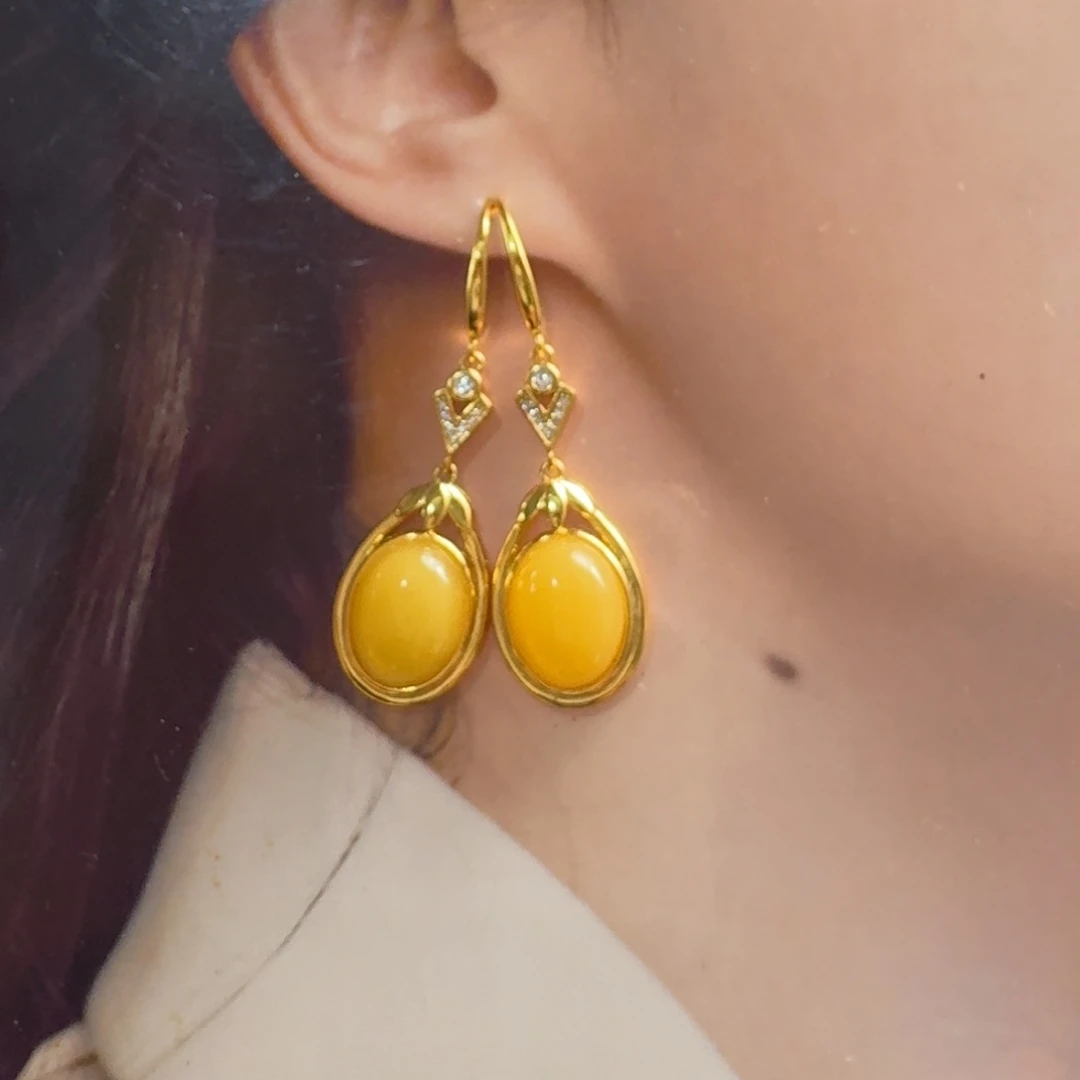 蜜蜡毛衣链未镶嵌玲***子