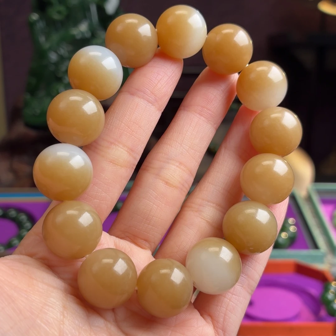 宝***帅和田玉（碧玉）未镶嵌手串