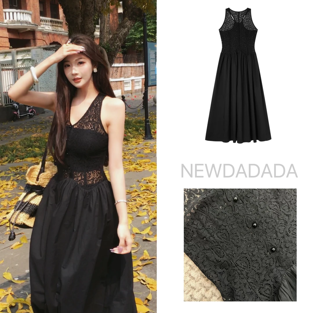 清清利达NEW DADADA韩系流行漂亮连衣裙法式小个子吊带长裙SDK631