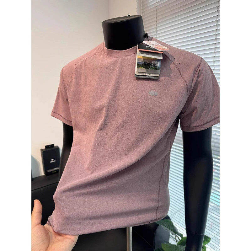 龙鳞激光打孔速干t恤男款夏季美式运动健身骑行吸湿排汗插肩短袖