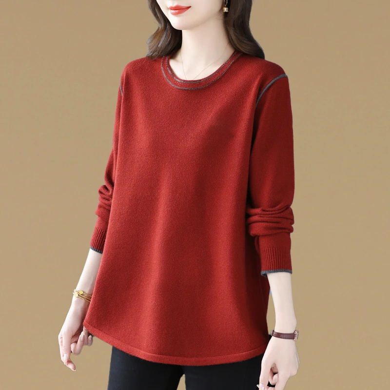 大码胖mm中长款针织打底衫女遮屁股洋气上衣秋冬2025新款宽松毛衣