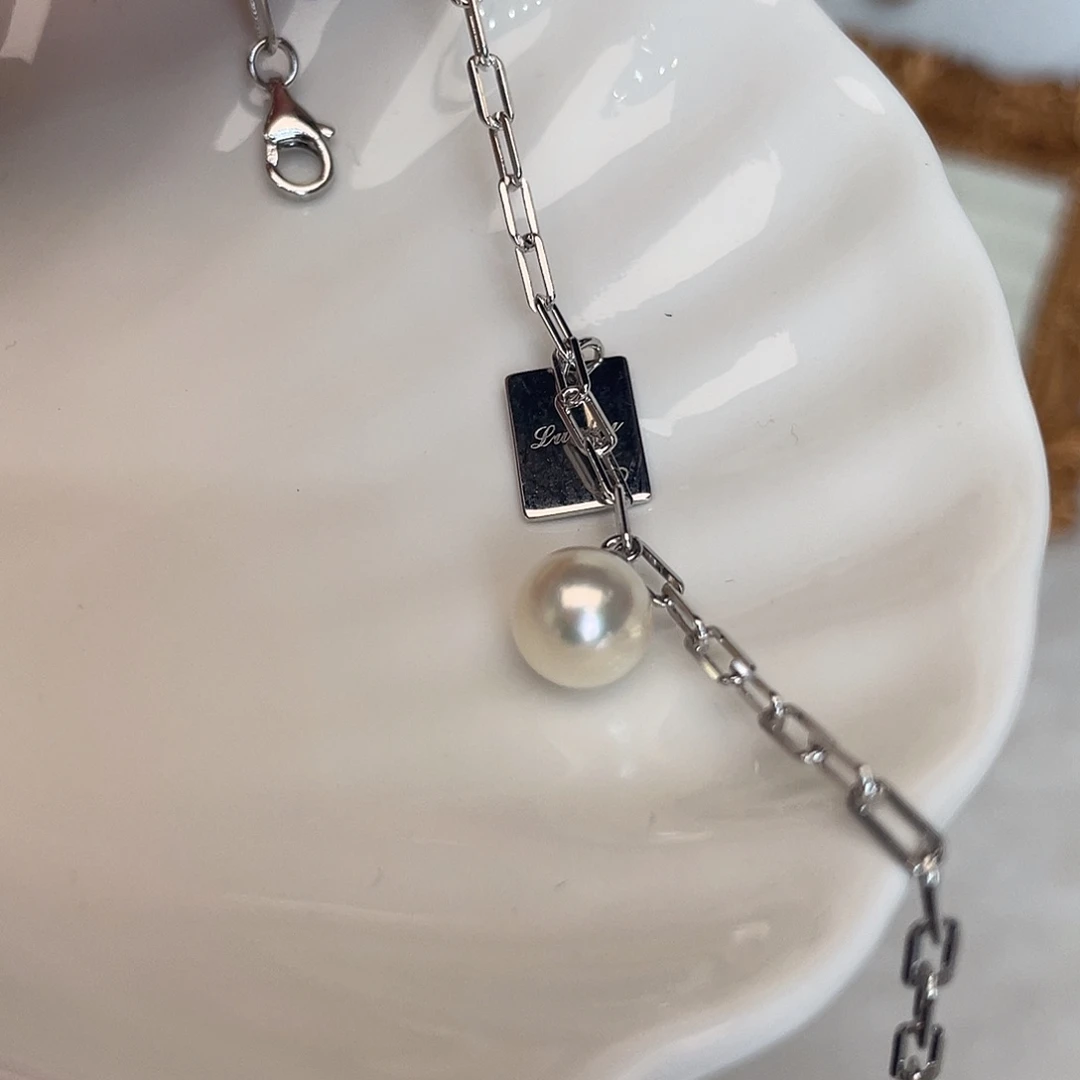 银S925镶嵌海水珍珠手绳