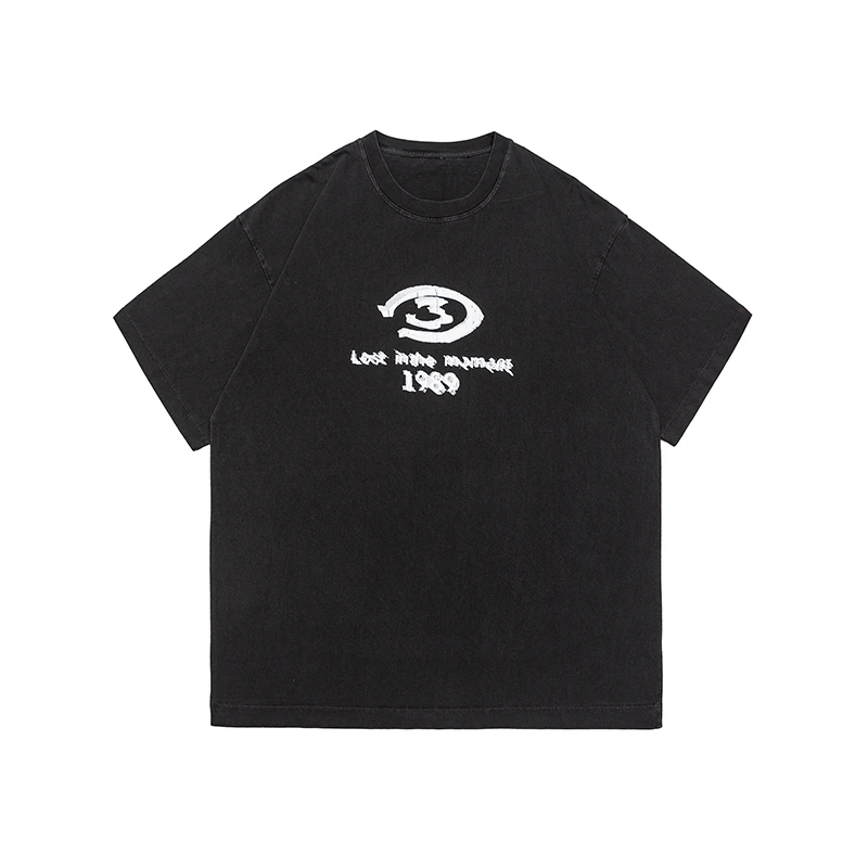 【夏季优惠】【140-270斤】夏季复古纯色百搭大码宽松休闲短袖印花T恤