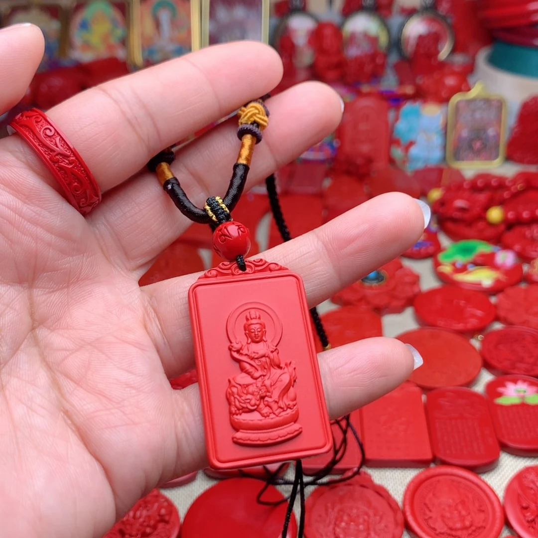 天然辰砂工艺品朱砂吊坠