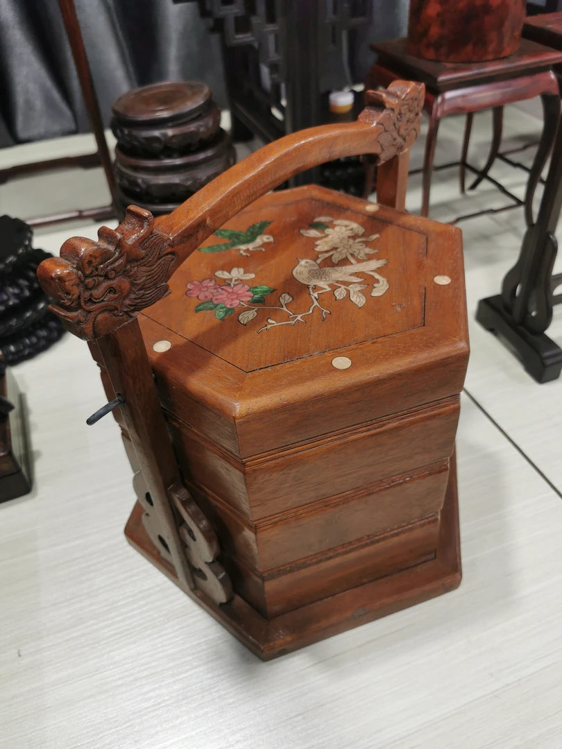 六角提盒镶嵌食盒