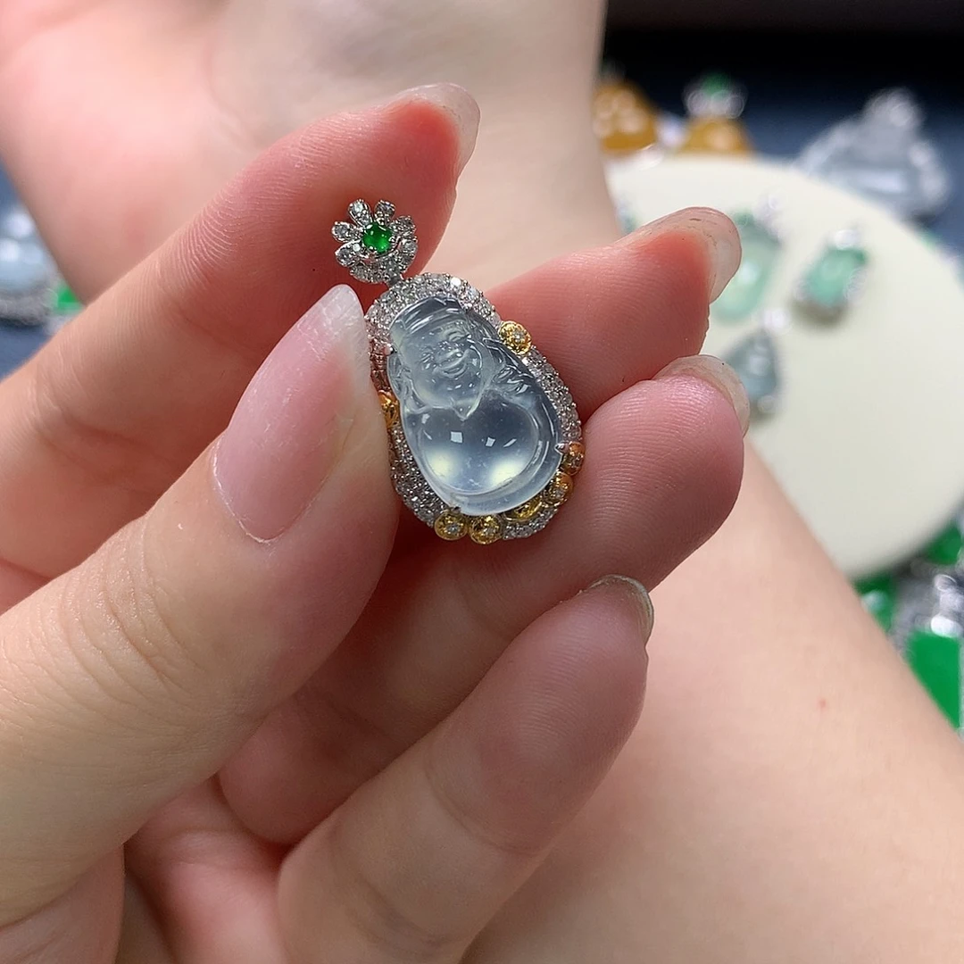 翡翠配石玻璃财财