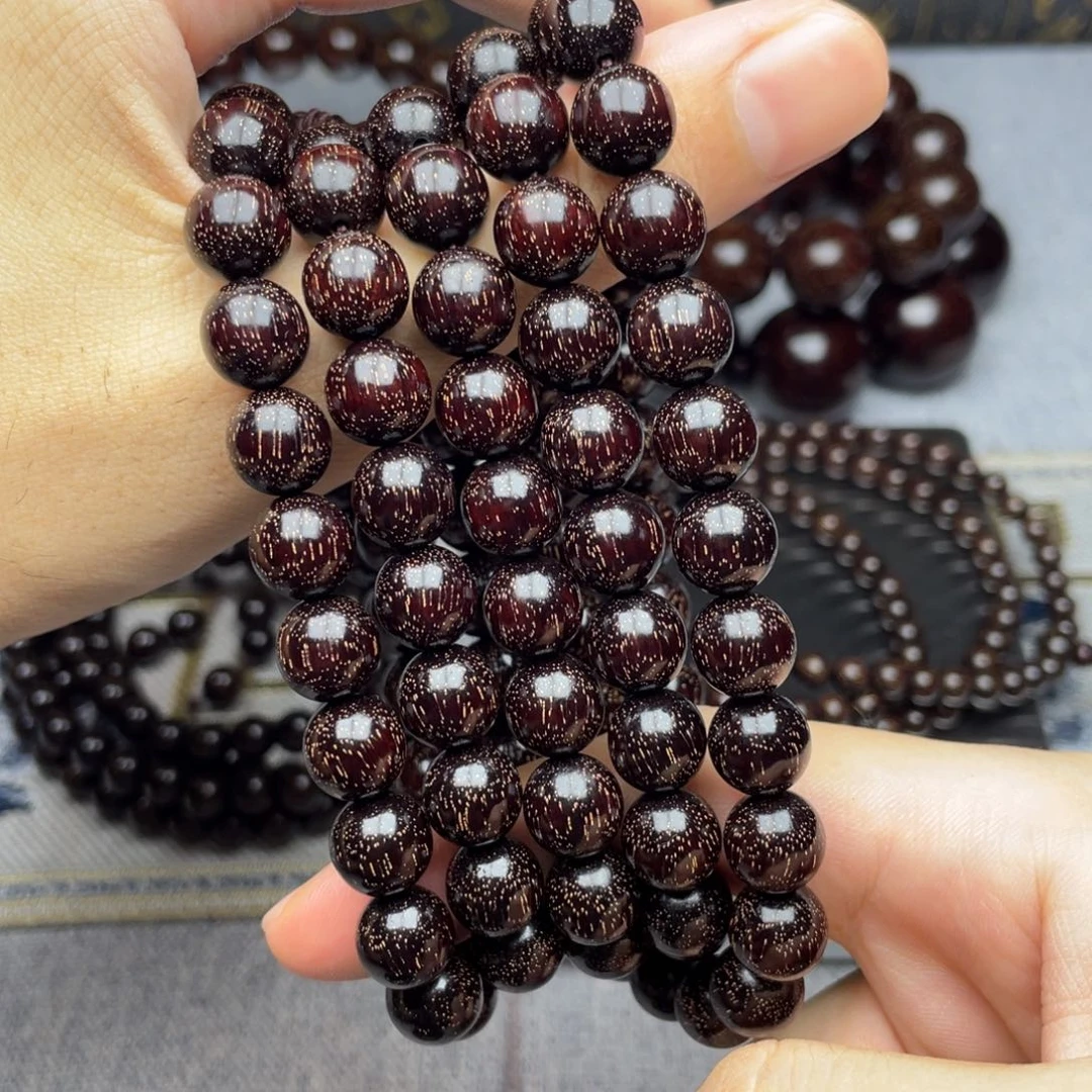 檀香紫檀（小叶紫檀）1.0 108颗 爆满金星