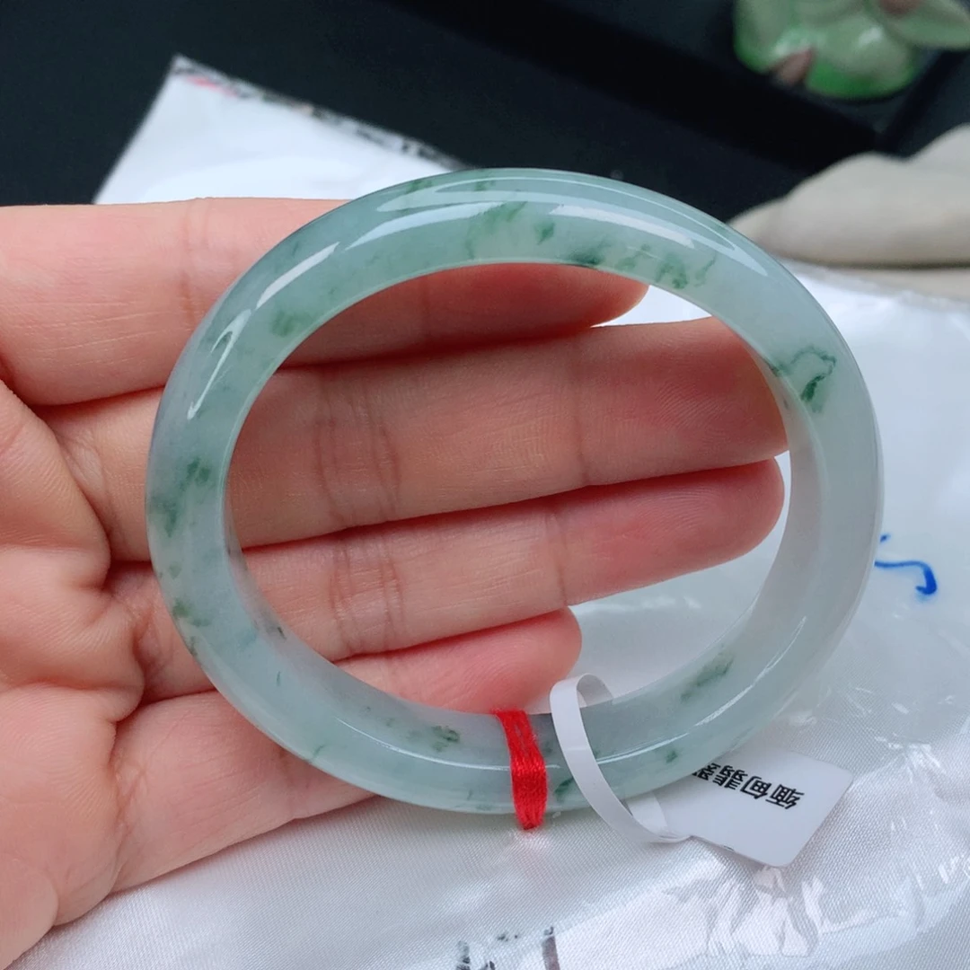 翡翠手镯未镶嵌呦*呦缅甸天然55-