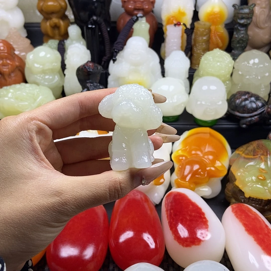 无花朵原石雕刻把件