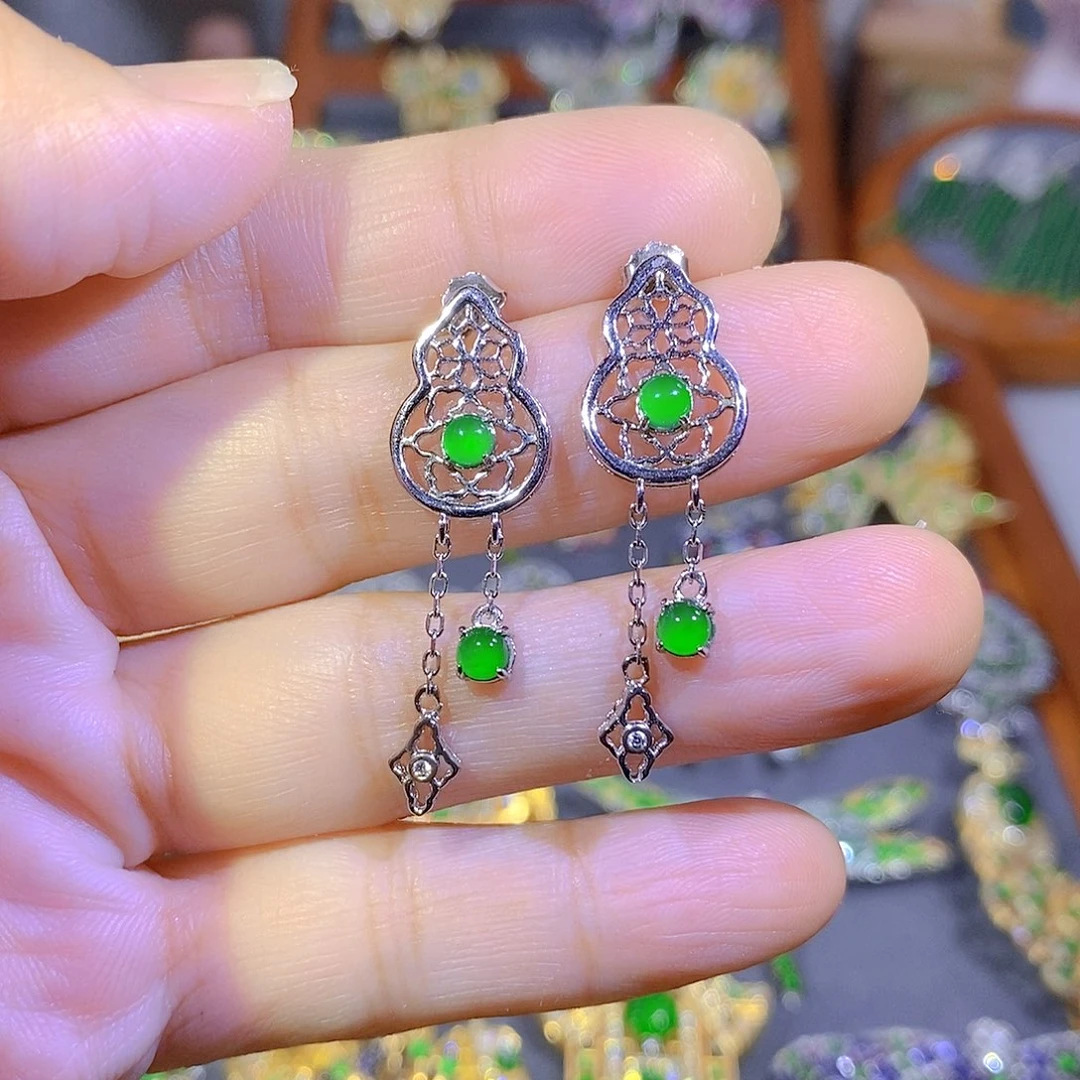 颈饰银S925镶嵌翡翠