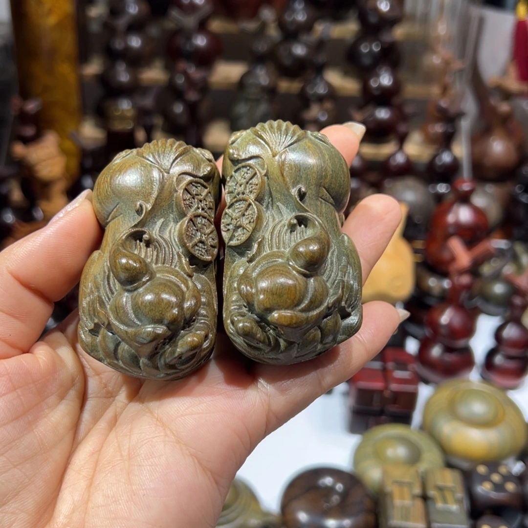 香榧木绿檀绿檀貔貅大