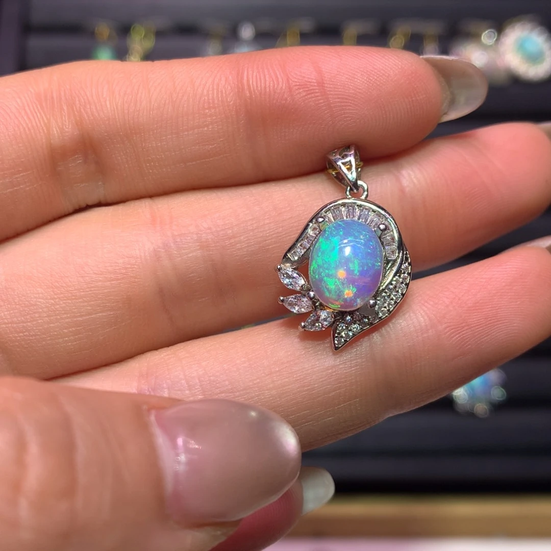 银S925镶嵌欧泊吊坠款式