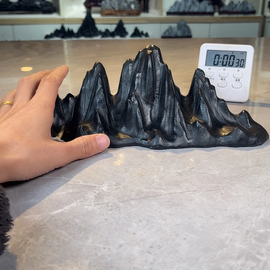 自***然灵璧石手工雕刻奇石摆件