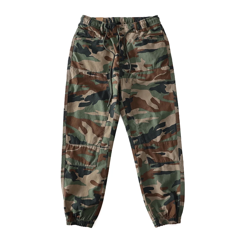 10178 潮流休闲迷彩裤男士纯棉束脚裤立体剪裁美式复古工装裤长裤