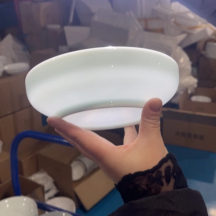 瓷片玉泥青瓷7英寸清韵深盘一个，包邮