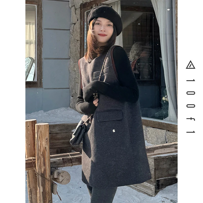 福利 英伦新贵背心裙 厚实毛呢料 温暖显质感 H版型F9887