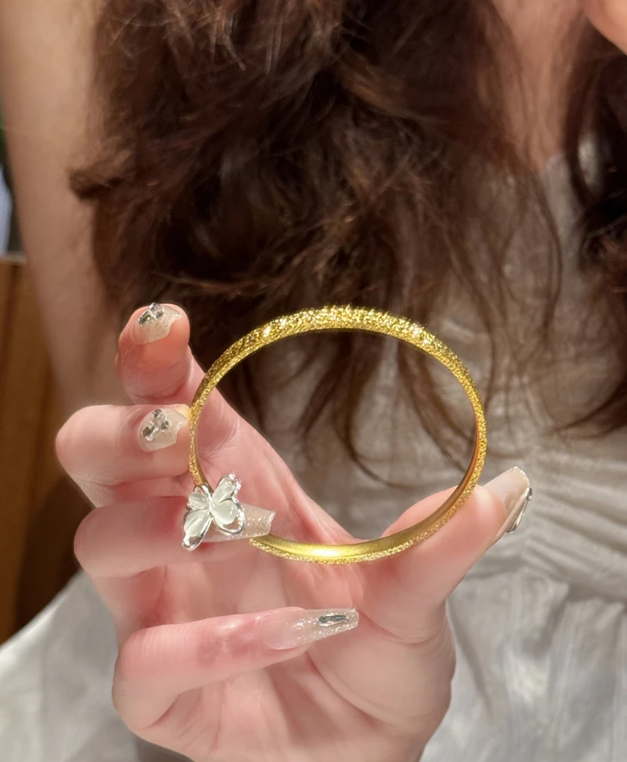 铜合金手镯 碎碎冰轻奢镀24K金时尚精美百搭气质高级感手镯