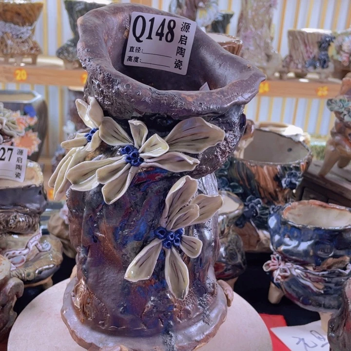 紫砂花盆景德镇陶瓷148