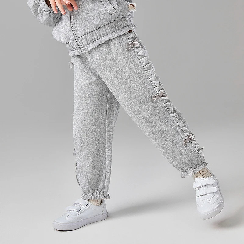 笛莎女童裤子25春季新款儿童小童女宝时尚束脚休闲裤-11251A402