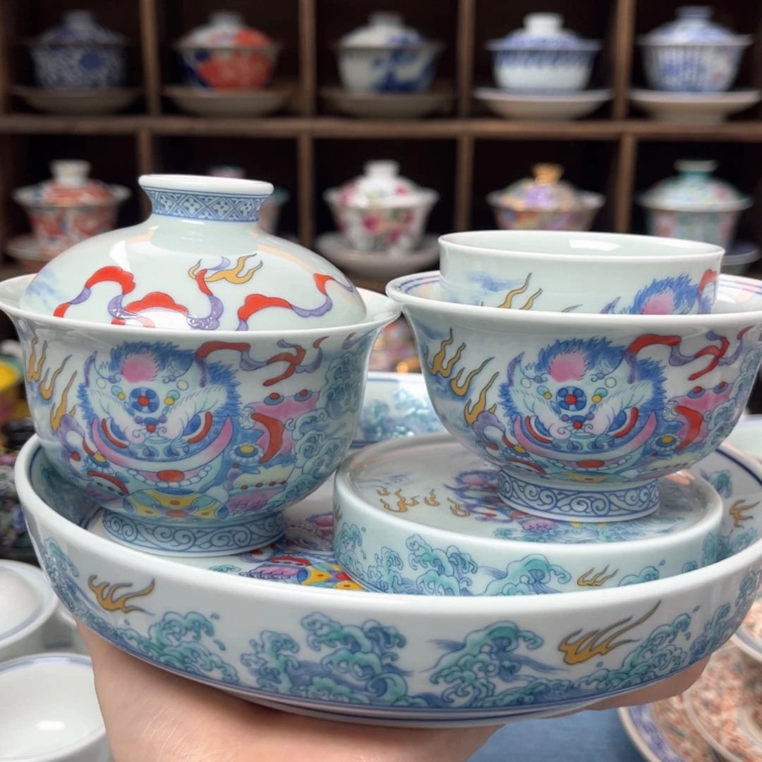 醒狮五件套浮力景德镇