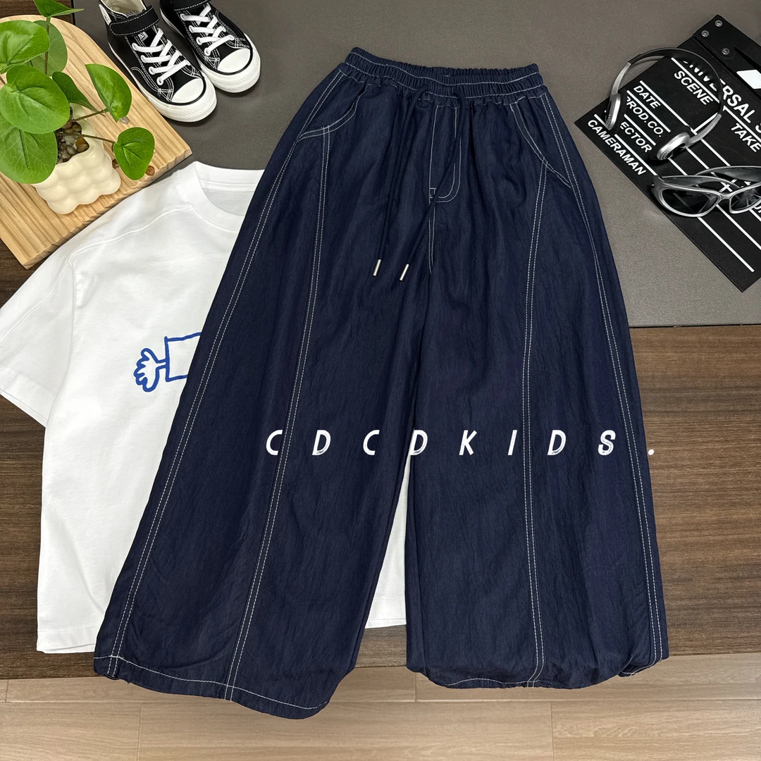 川度儿童夏季宽松休闲裤明显设计松紧腰设计男女童薄款裤子8230