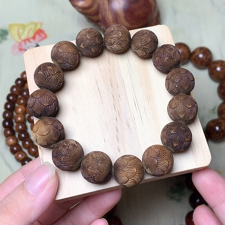 贡木手串/手链巴布亚贡木15莲花雕刻