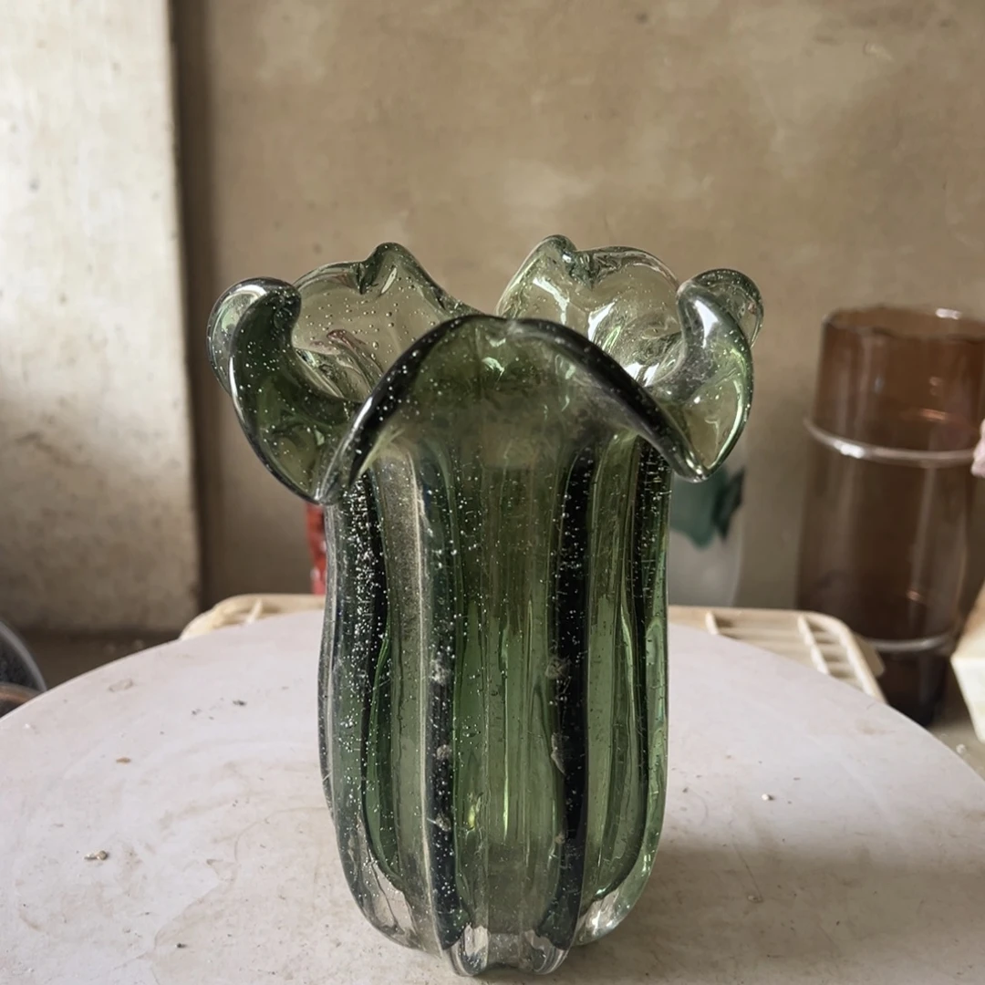 弘扬琉璃花器微瑕高度20