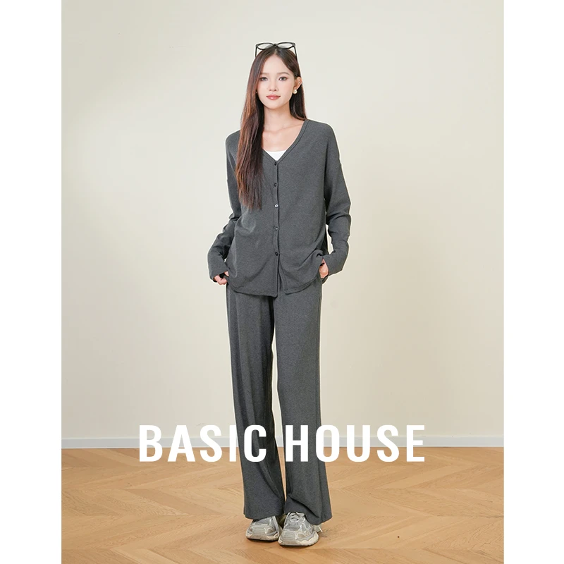 Basic House/百家好百搭时尚宽松春秋高级感韩版二件套显瘦休闲