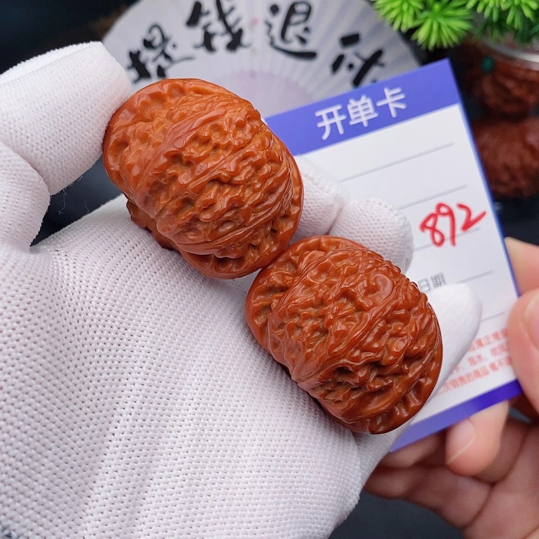 文玩核桃把件42闷白892