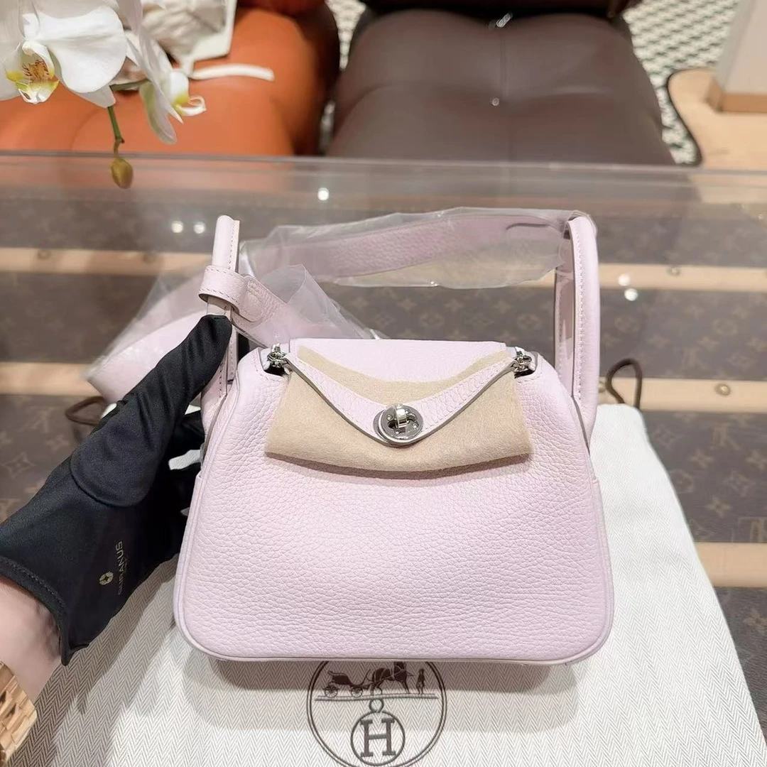 全新未使用 Hermes/爱马仕 mini lindy/梦幻紫拼新白色