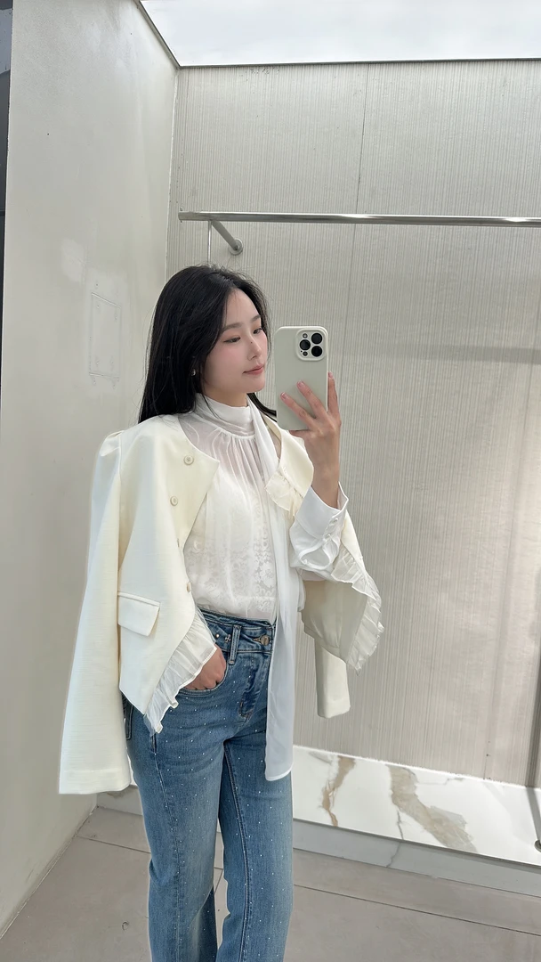 宽松型法式复古通勤外套常规款薄款女长袖17121