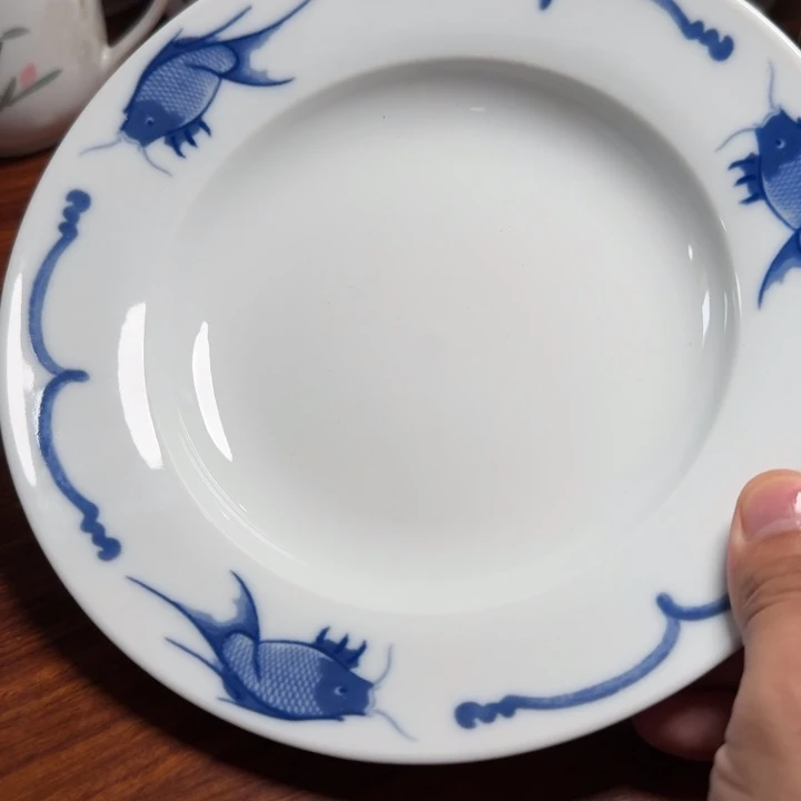 醴陵20.5厘米鱼乐图深盘一等品微瑕