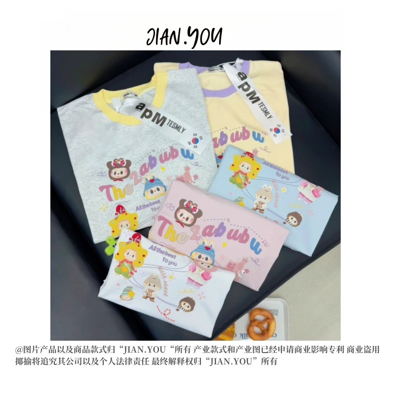 JIANYOU-[卡通撞色衣橱]2025初夏新款女百搭减龄洋气T恤FK-25193