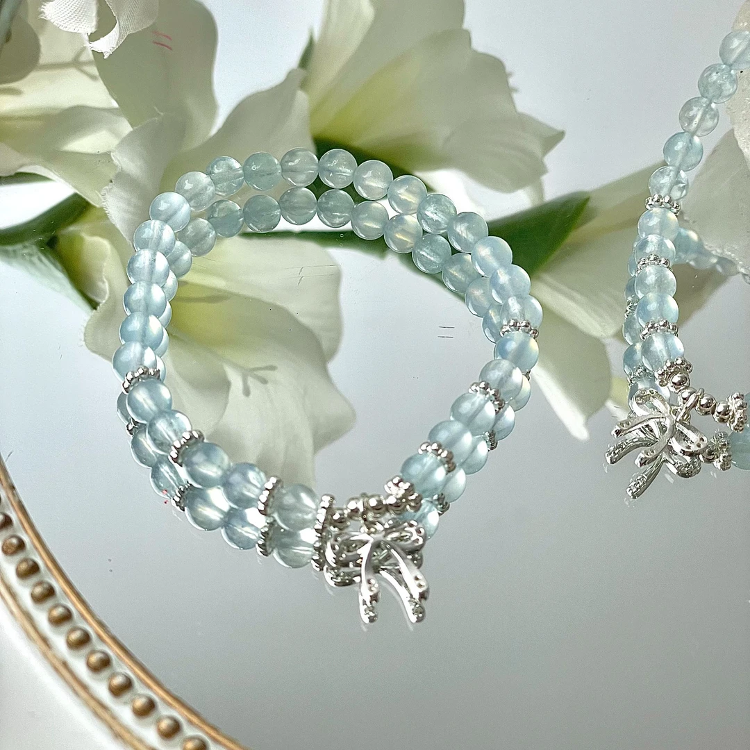 【小确幸】海蓝宝5-6mm手串面小仙多样性发其一