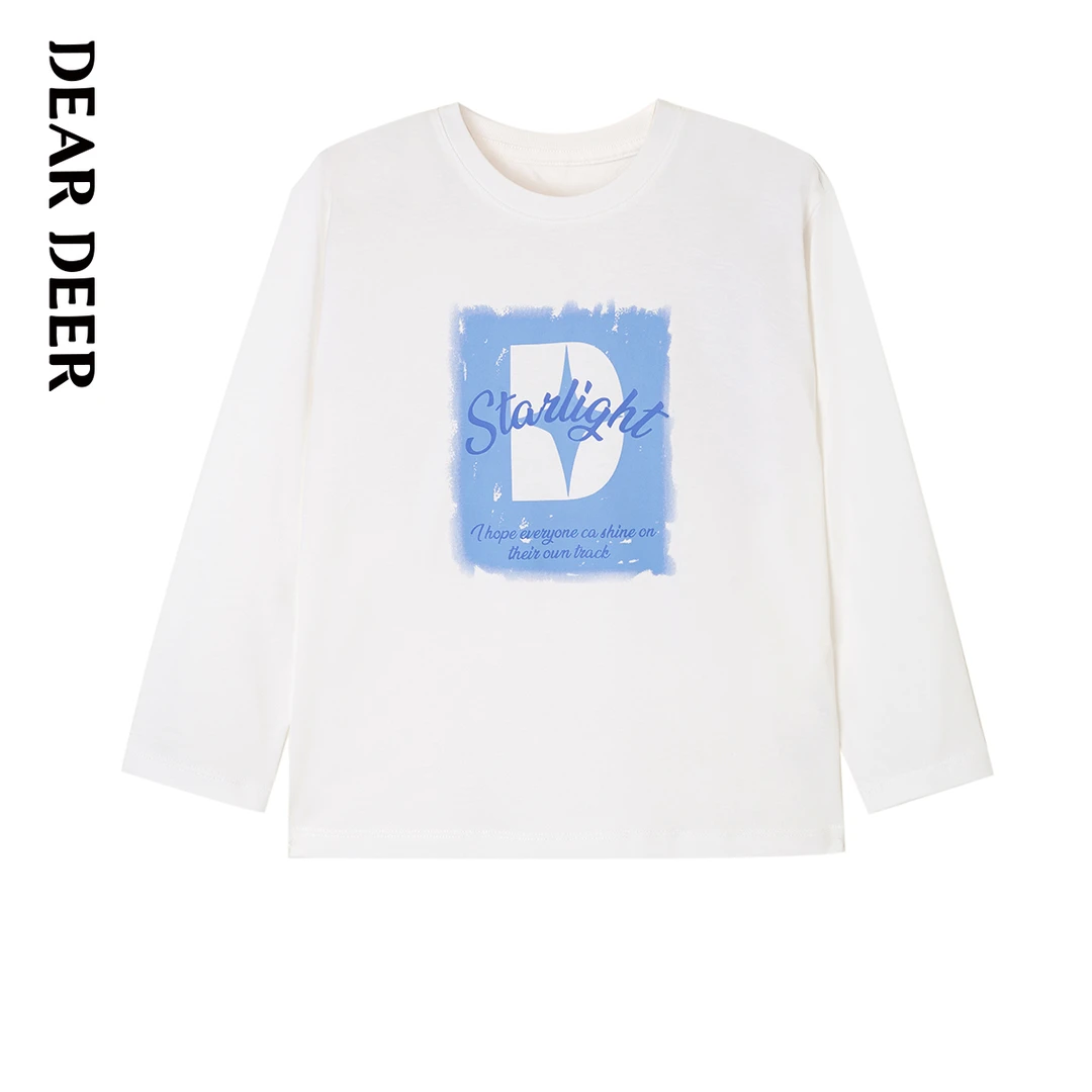 【门店同款】迪迪鹿男大童春秋季长袖T恤印花圆领上衣t恤C124311302