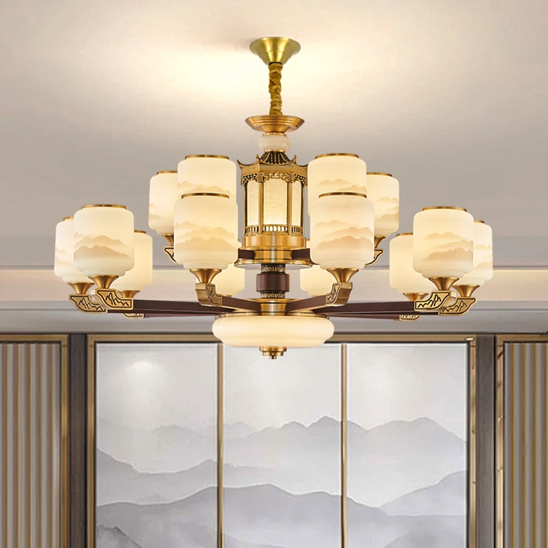 新中式吊灯客厅灯现代简约卧室禅意中国风茶室灯复古餐厅中山灯具