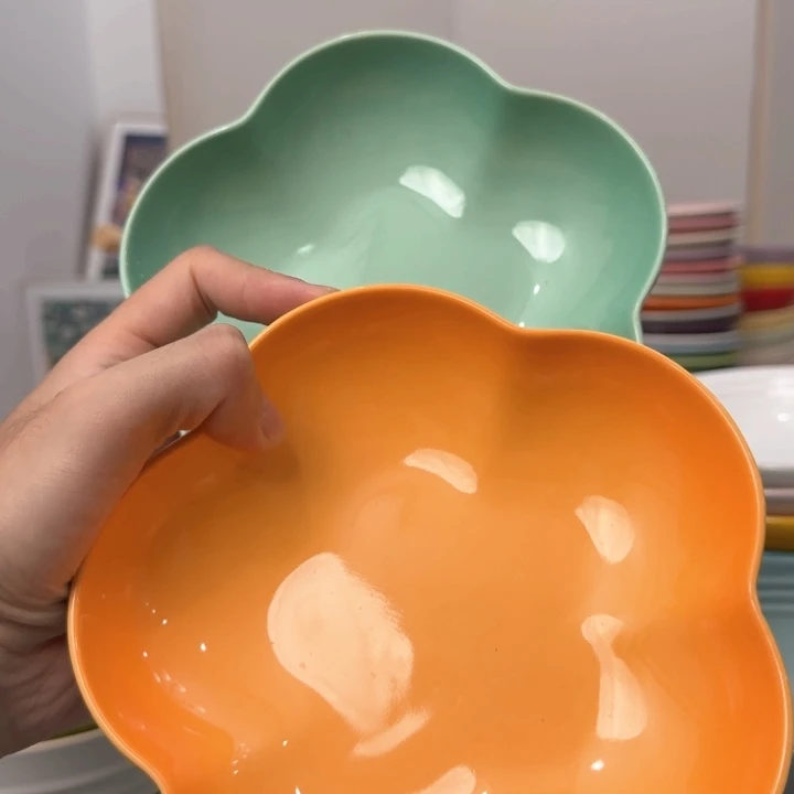 瓷片微瑕2个6英寸花朵深盘