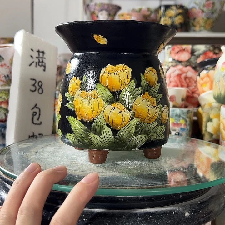 景德镇手绘花盆幸运花盆